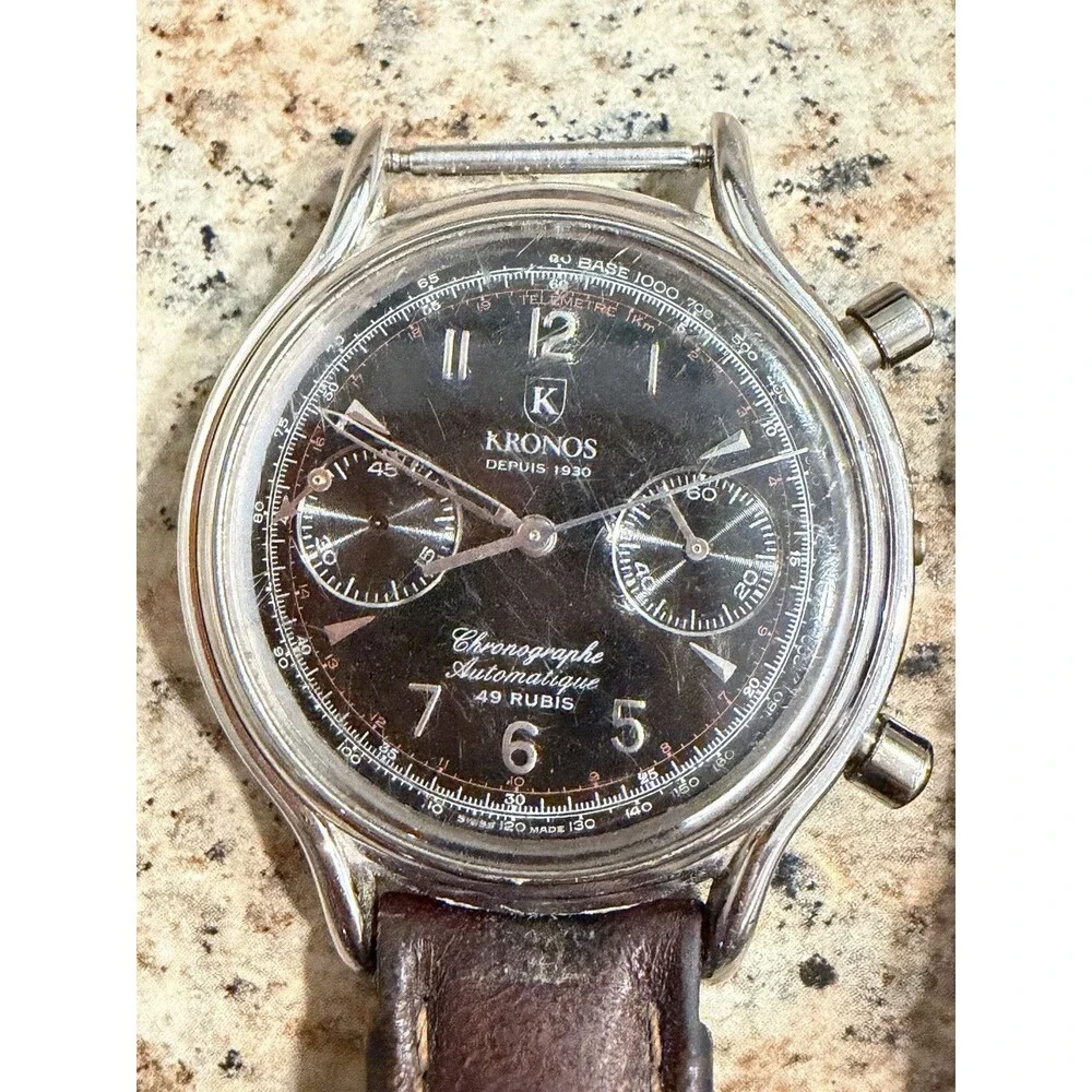 Kronos Automatic Chronograph 49 Rubis Ref. A0893.A Swiss Runs Read Desc